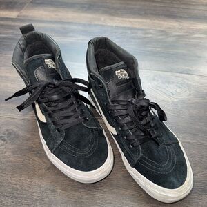 Vans SK8-Hi Zip Black Suede High Top Skate Shoes Mens 7.5 Womens 9.0